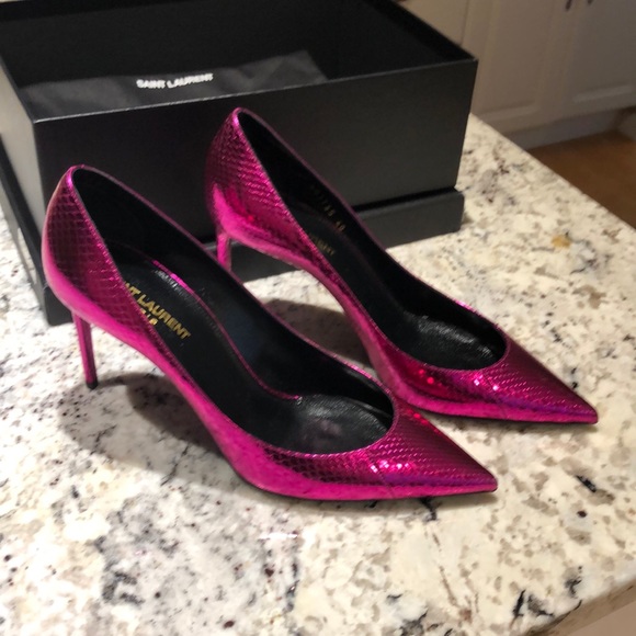 Saint Laurent Shoes - NIB St Laurent Zoe Pink Metallic Pointy Pump